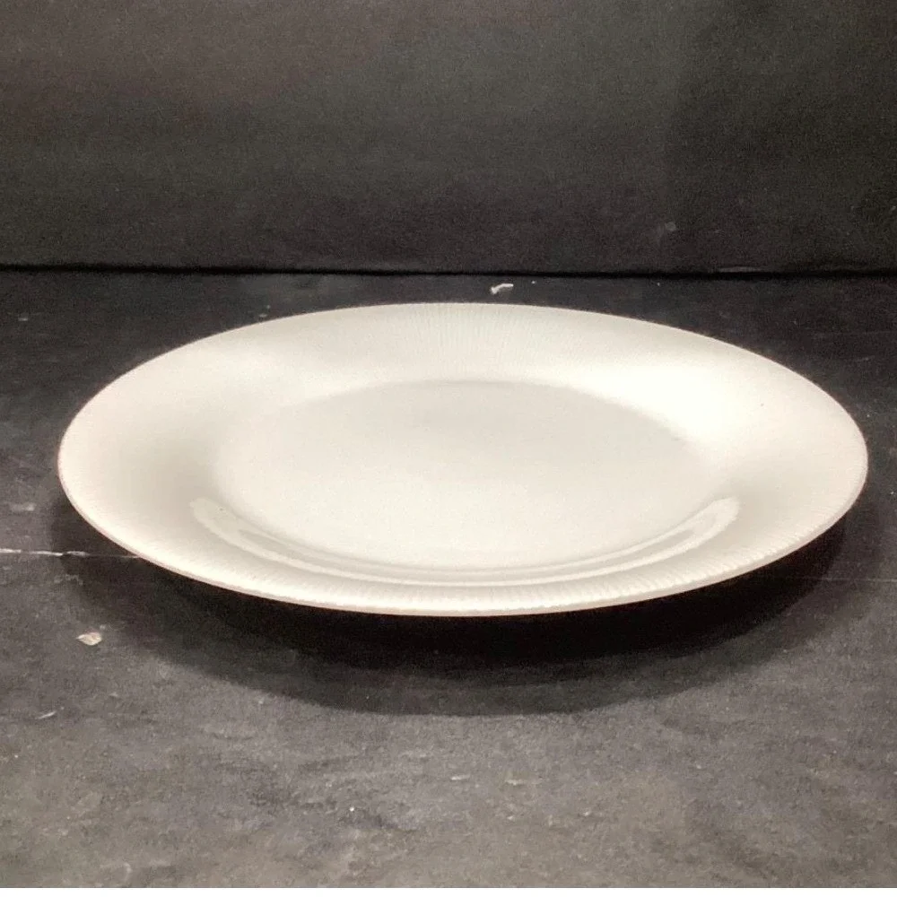 Ascot Japan White Porcelain‎ Dinner Plate, Vintage Ribbed Fine China Dinnerware